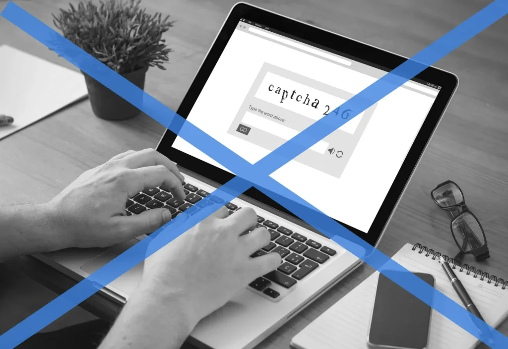 Laptop mit herkömmlichen Captcha